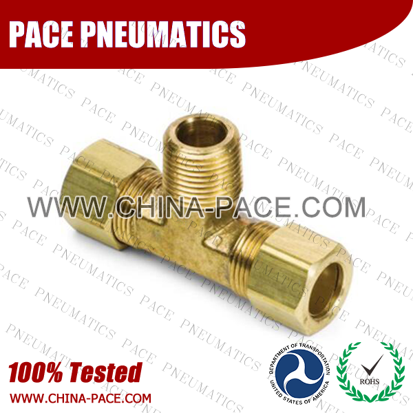 Forged Male Branch Tee Compression fittings, Brass connectors, Brass Pipe Joint Fittings, Pneumatic Fittings, Air Fittings
